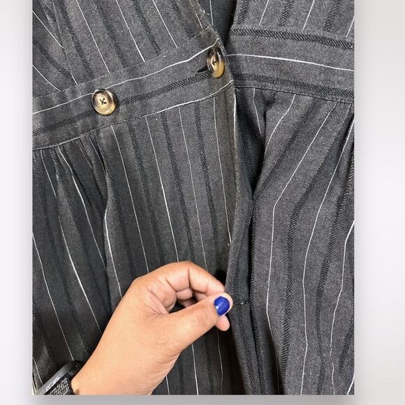 She+Sky L Open Buttoned Pinafore Dress Striped Nautical Spring Festival - Picture 3 of 6